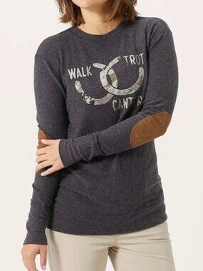 NWT Chestnut Bay Rider Lounge Sweater Horse Equestrian Chic Patches Sz Small $79